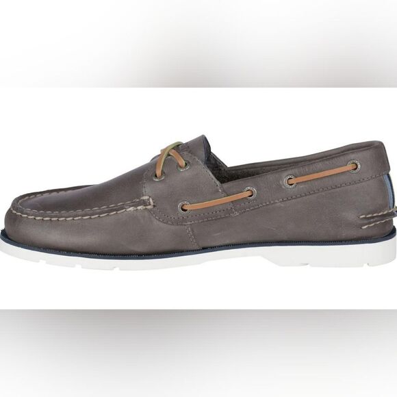 Sperry Men's Leeward Nautical Cross Lace Boat Shoe Size 8 in Grey NWT in packagi - Picture 2 of 13